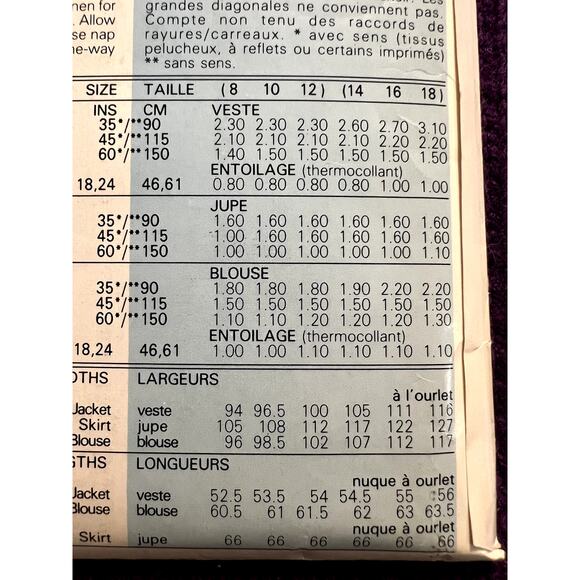 Butterick Sewing pattern 5379 suit blazer straight skirt blouse  size 8 10 12 - Picture 8 of 8